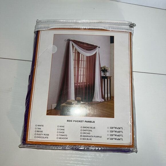 Set 2 Rod Pocket Curtain Panel 120”X 84” Total NEW Window Treatment Washable - Picture 1 of 6